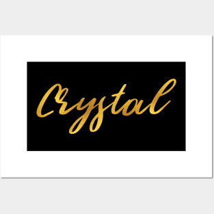 Crystal Name Hand Lettering in Faux Gold Letters Posters and Art